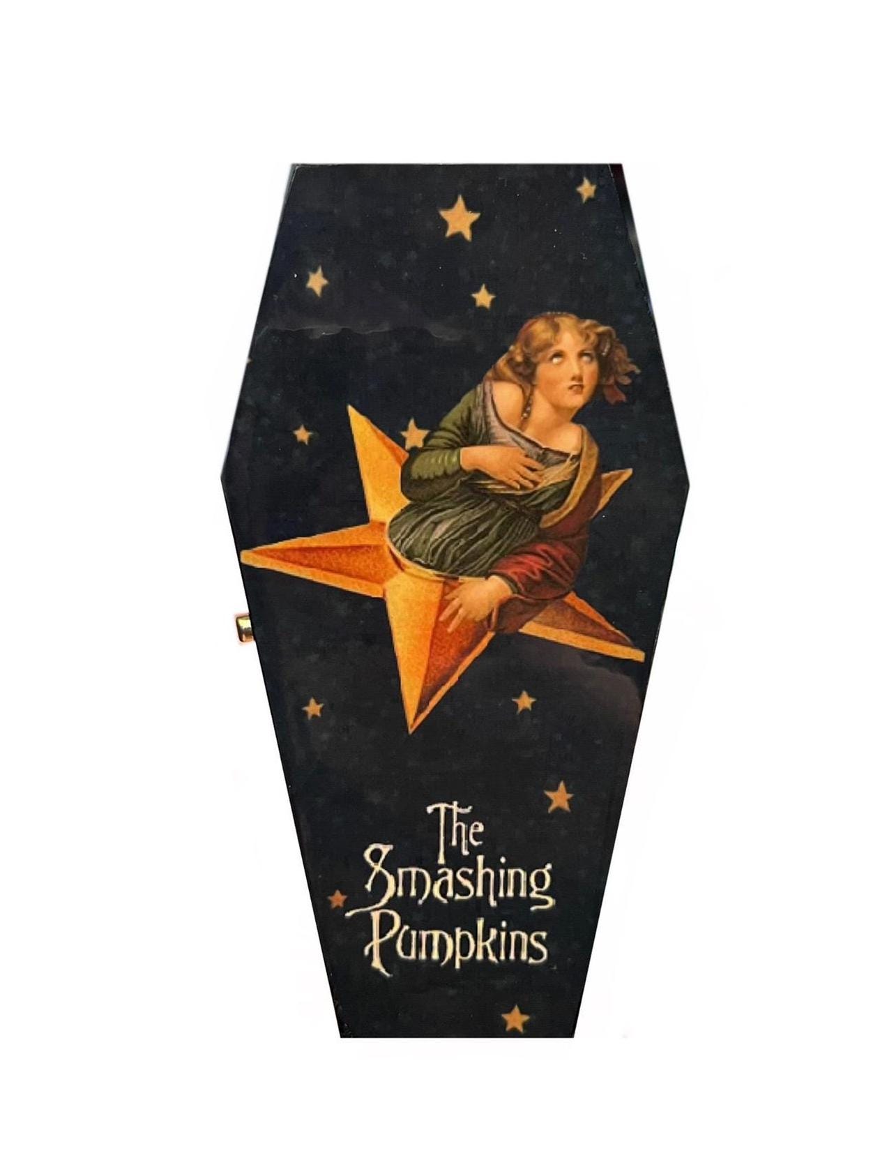 Smashing Pumpkins Coffin Box - Wood Smoke Stash Jewelry Mellon