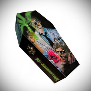 Re-Animator  - Wood Coffin Box - Keepsake Trinket Smoke Stash