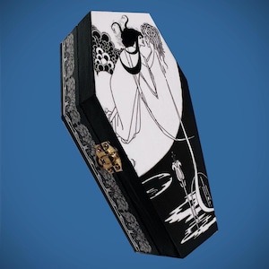 Aubrey Beardsley ‘The Climax’ Salome Oscar Wilde Box - Wood Coffin Keepsake Trinket Smoke Stash