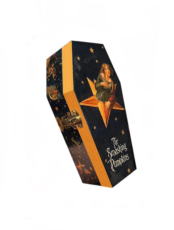 Smashing Pumpkins Coffin Box - Wood Smoke Stash Jewelry Mellon