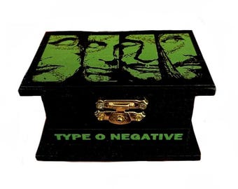 Type O Negative - Wood Keepsake Box - Trinket Jewelry Smoke Stash - Peter Steele