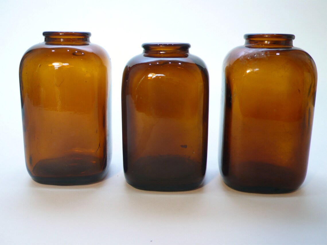 GARRETT SNUFF BOTTLE Amber Glass Etsy