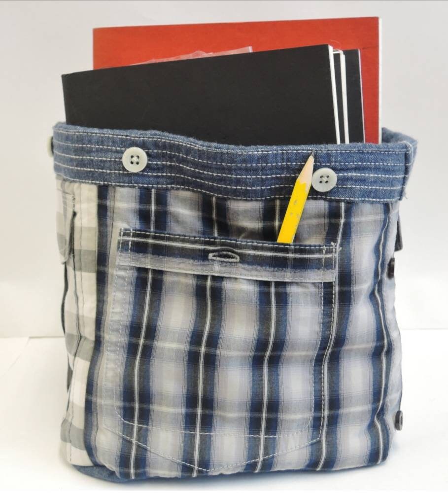 3 Tasche Shirt Stoff-Container. Upcycled und handgefertigt | Etsy