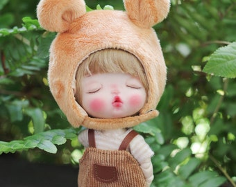 Obitsu11 - Light Brown Bear Overalls Fullset