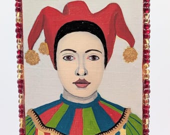 Original Acrylic Mini-Painting: Jester