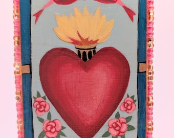 Original Acrylic Mini-Painting: Sacred Heart