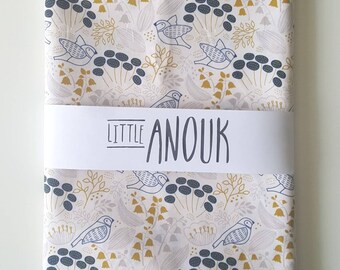 Organic Cotton Standard Cot Crib or Stokke Sleepi Cot Crib Fitted Sheet in Little Birdy