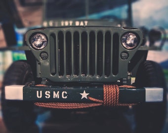 Vintage Military Jeep I US Marine Corps I Army Photography I WWII