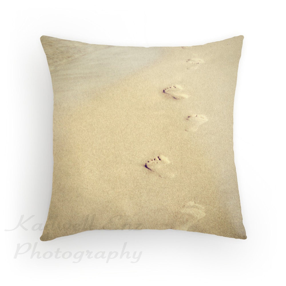Footprints in the Sand Photo Pillow Cover Living Room Home | Etsy