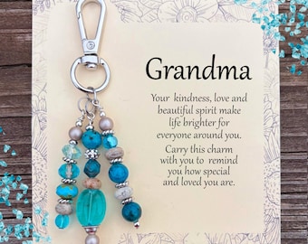 Grandma Gift for Birthday | Purse Charm with Meaningful Card | Gigi, Granny, Nana Christmas, Birthday, Mother's Day