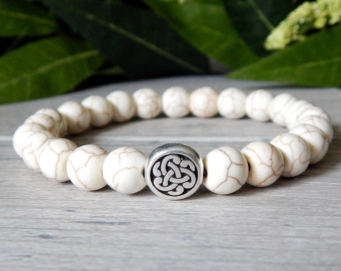 Mens Celtic Knot Bracelet Men's White Bracelet Irish Etsy