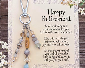 Retirement Gift Purse Charm, Keepsake Gift for Women, New Chapter Gift, Coworker Retirement Gift Idea