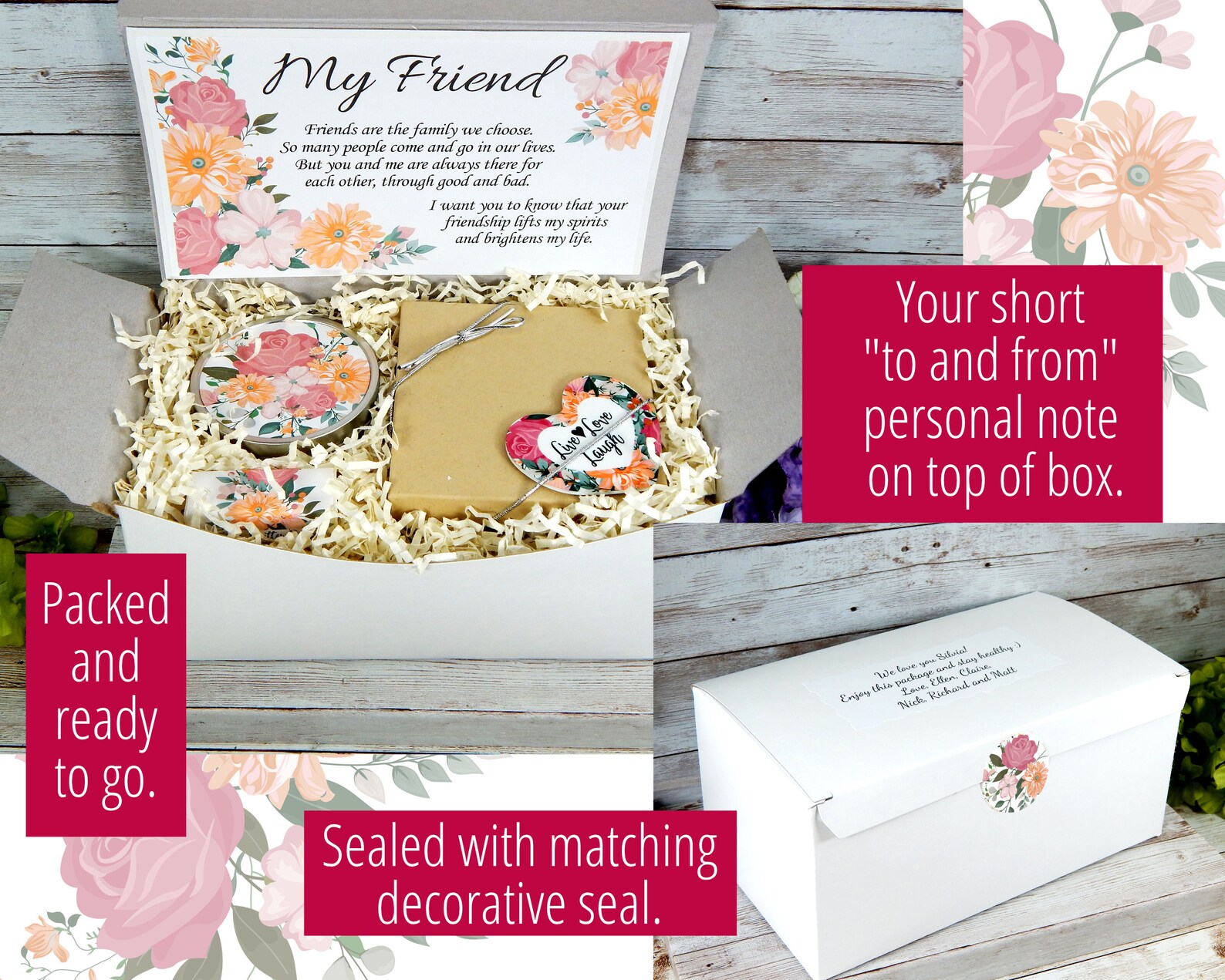 Friendship Gift Basket to Send Birthday Gift for Friend Etsy