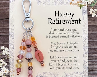 Retirement Gift Purse Charm, Keepsake Gift for Women, New Chapter Gift, Coworker Retirement Gift Idea
