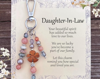 Daughter-in-Law Birthday Gift | Purse Charm with Meaningful Card | Birthday, Christmas, Appreciation Gift