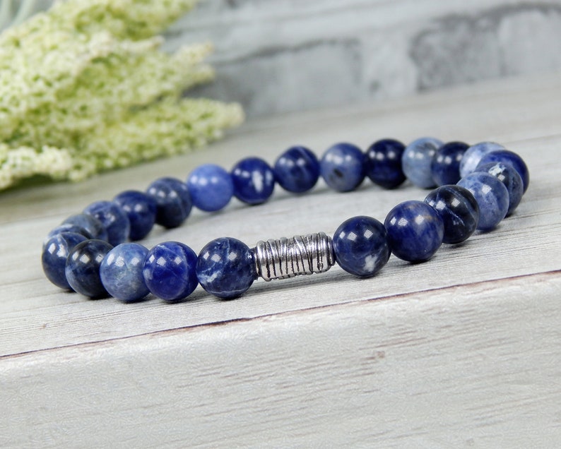 Beaded Bracelet Men Mens Blue Bracelet Mens Blue Bead Etsy.de