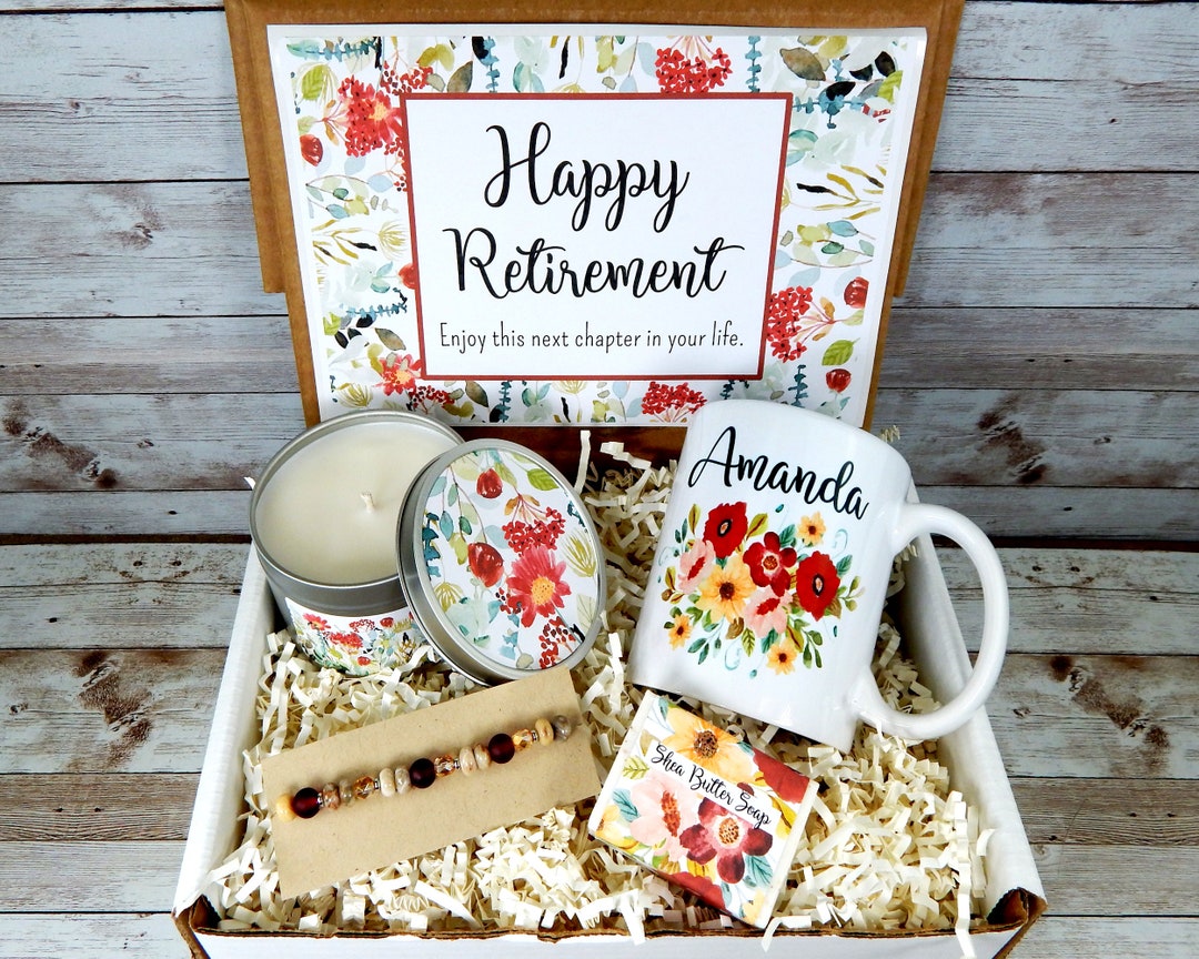 Retirement Gift Basket With Mug and Bracelet Personalized - Etsy