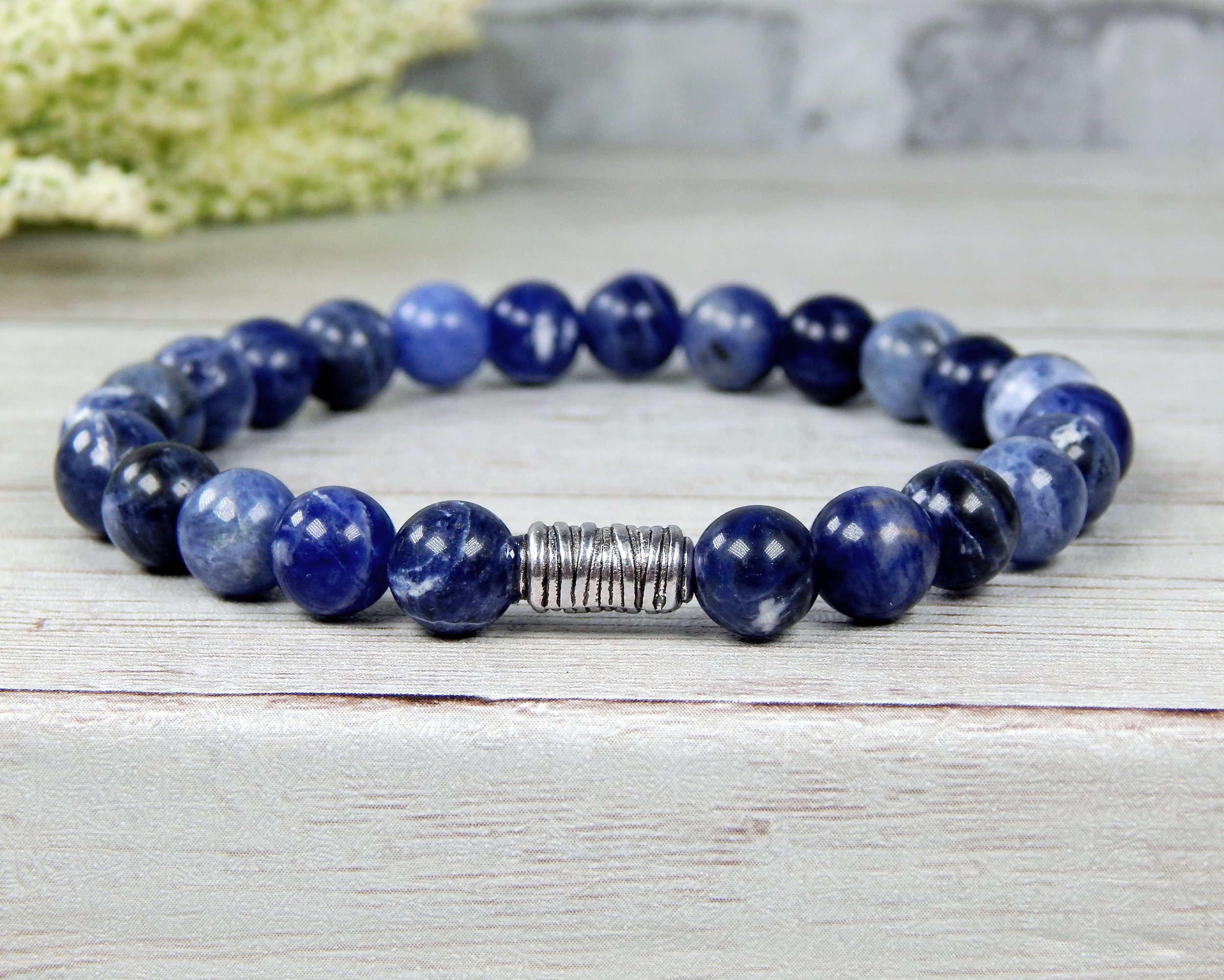 Mens blue beaded best sale bracelets