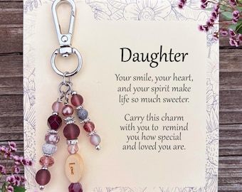 Daughter Birthday Gift | Daughter Present | Birthday, Just Because, Graduation | Purse Charm with Meaningful Card