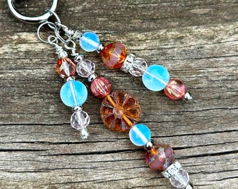 Bag Charm - Beaded Purse Charm: Gemstones High Quality Beads, Beaded Charm for Purses, Bags, Backpacks, Keychains, Luggage