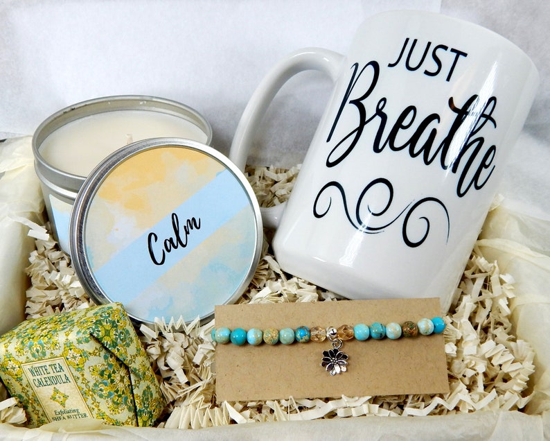 Just Breathe Gift Basket Calming Gift Box Yoga Gift Box Etsy