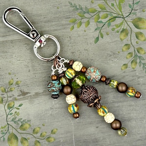 Boho Purse Charm, Handmade Bag Charm, Quality Beaded Charms,  Bohemian Style Charm, Artisan Purse Jewelry, Keyring Charm, Handbag Pendant