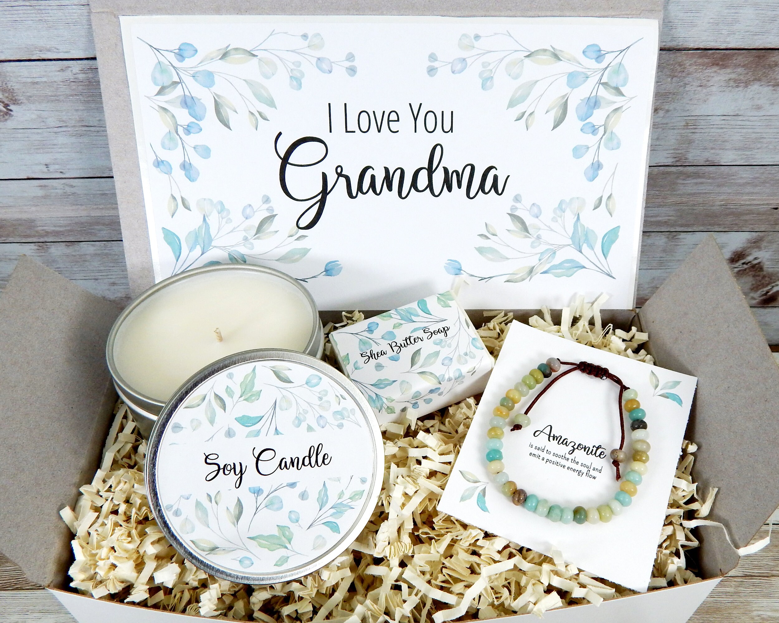 Gift Basket for Grandma With Bracelet and Candle Grandma Etsy UK