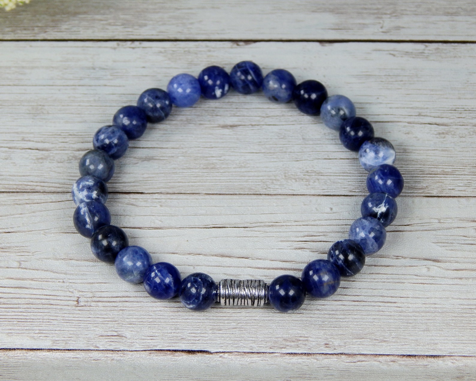 Beaded Bracelet Men Mens Blue Bracelet Mens Blue Bead Etsy