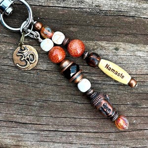 Yoga Purse Charm - Yoga Inspired Charms - Gift for Yogi - Yoga Lover Present - Aum Charm -  Namaste Inspiration - Yoga Bag Charm