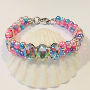 Colar de strass e pérolas para animais de estimação: colar oval com strass para cães e gatos, contas de cores degradê