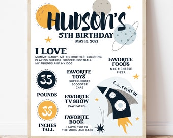 Outer Space Birthday Sign - Milestones - Digital File - 1st Birthday