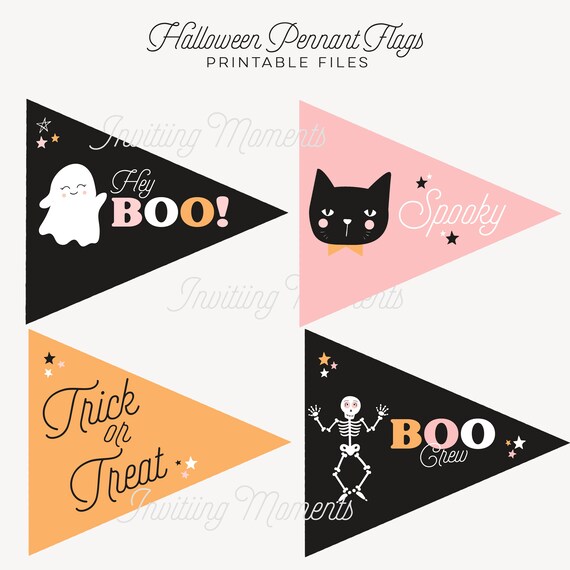 Halloween Pennant Flags - Printable File - Instant Download Il_570xn