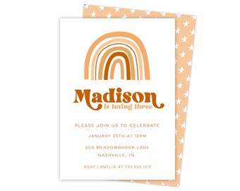 Rainbow Invitation | Printable File | Kids Birthday Invitation