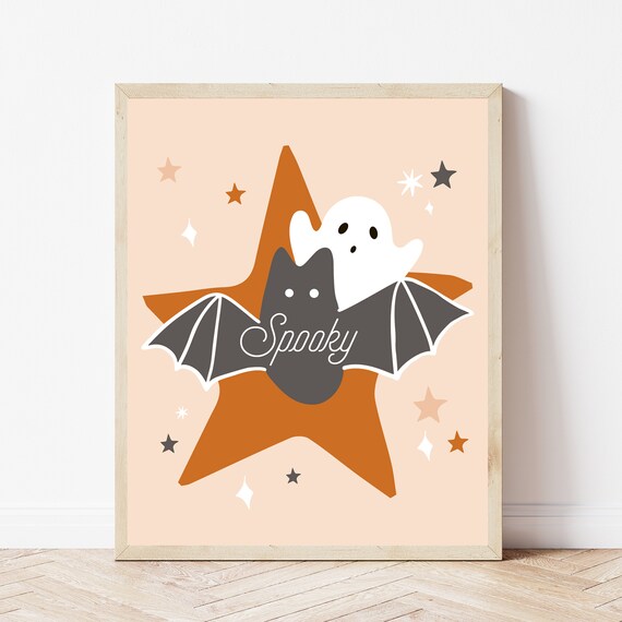 Halloween Print - Spooky - Ghost - Bat- Printable File - Instant Download Il_570xn