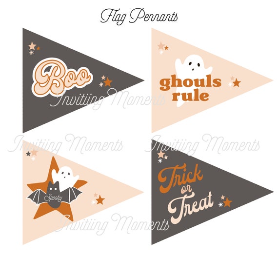 Halloween Flag Pennants - Printable File - Instant Download Il_570xn