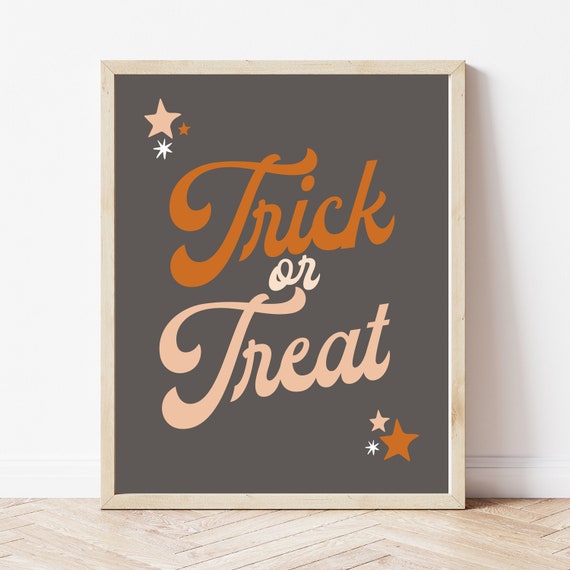 Halloween Print - Trick or Treat Print - Instant Download Il_570xn