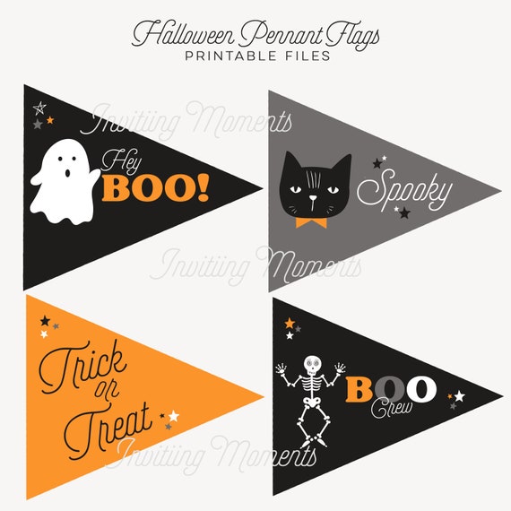 Halloween Pennant Flags - Printable File - Instant Download Il_570xn