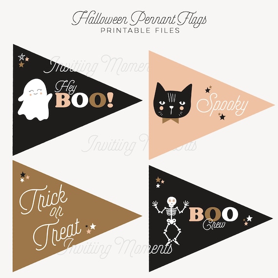 Halloween Pennant Flags - Printable File - Instant Download Il_570xn