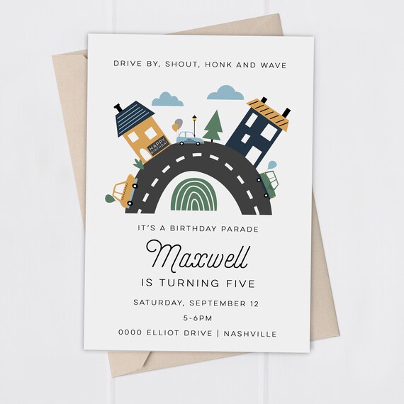 Parade Birthday Invitation | Printable Invitation | Kid or Adult Party Il_570xn