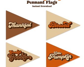 Thanksgiving Pennant Flags - Instant Downloads