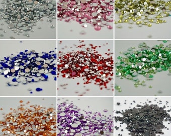 Rhinestone, Various Colours to choose from, Multicoloured, Silver, Red, Blue, Pink, Yellow, Black