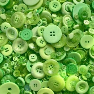 Green Buttons, Many Shapes, Sizes, Colours, Styles and Designs in Every Pack 50g 100g 300g 500g 1kg