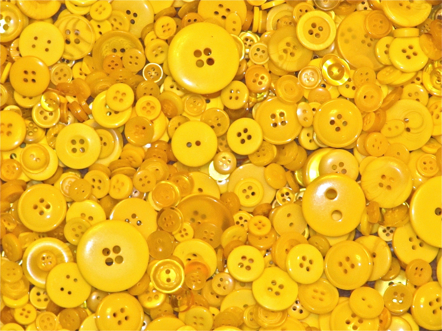 500g Yellow Buttons, Many Shapes, Sizes, Colours, Styles and Designs in