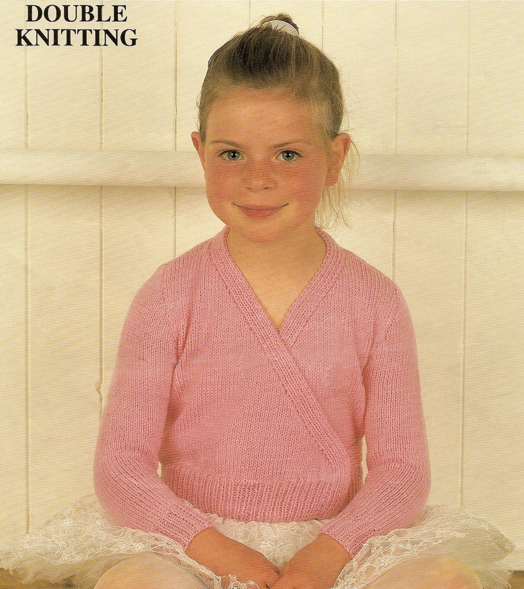 Knitting Pattern Girl's Wrapover Ballet Cardigan Dance Top Etsy