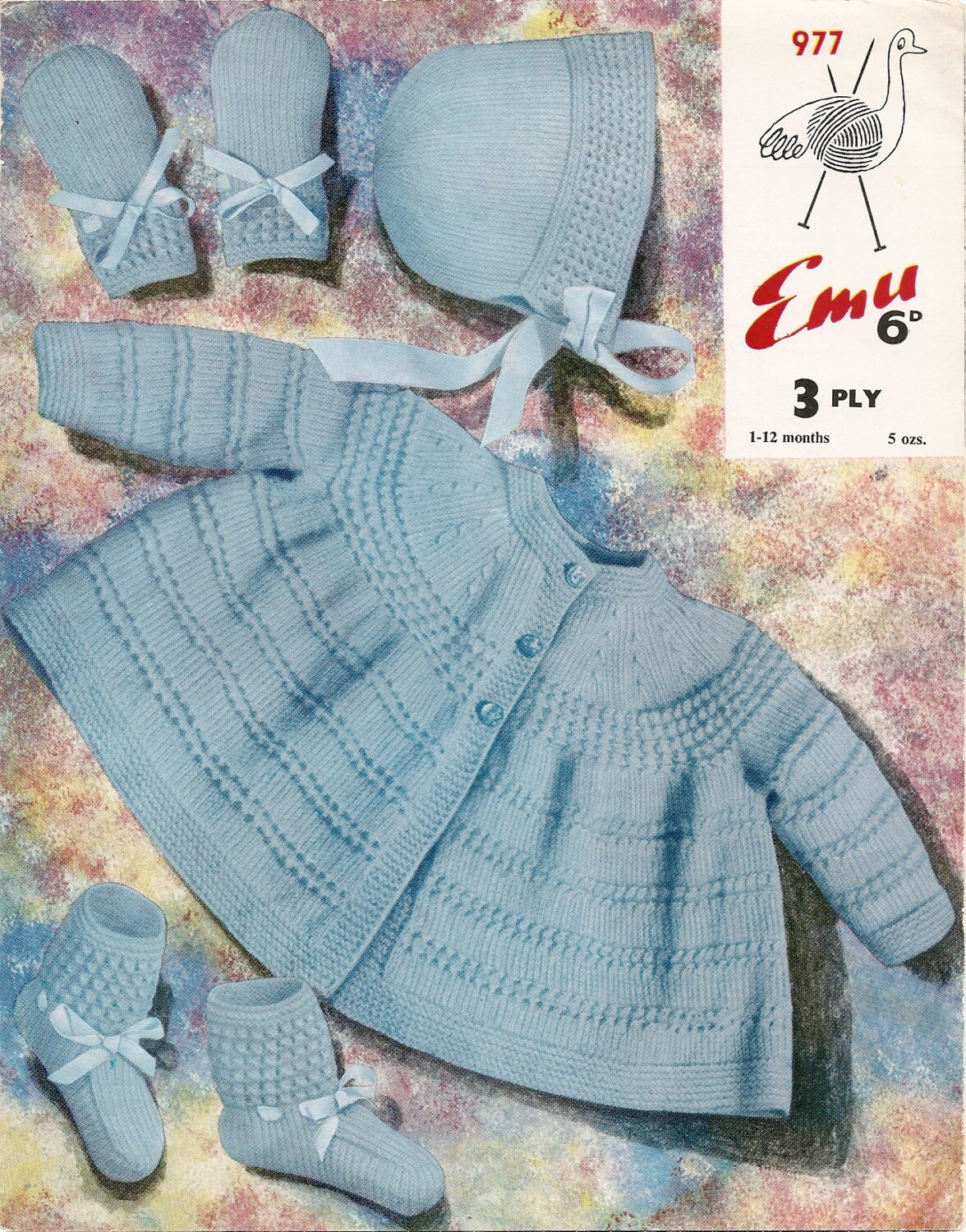 PDF Knitting Pattern Baby's Coat Set 3 Ply 1-12 Months Instant Download ...