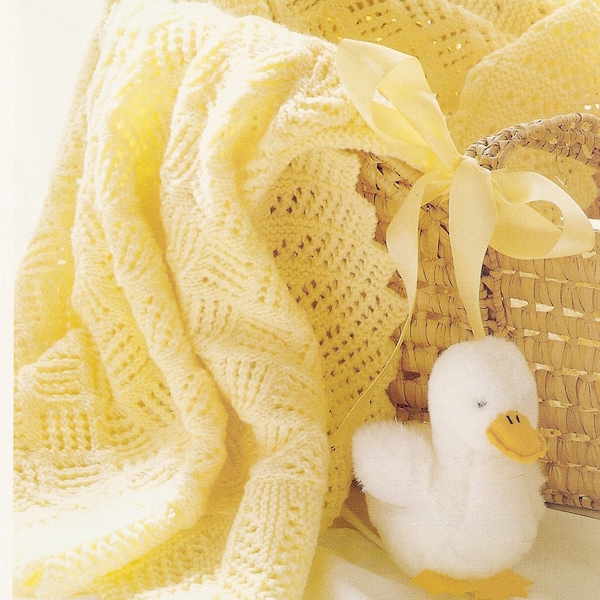 PDF Knitting Pattern, Lacy Baby Shawl, ROBIN Bambino DK, Instant Download