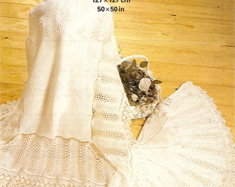 PDF Knitting Pattern, Lacy Baby Shawls, Fairytale,  2/3 Ply, Christening Shawl, Heirloom, Instant Download