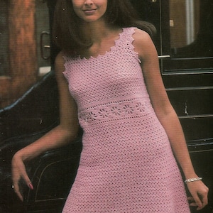 PDF Crochet Pattern Lady's Sixties Mini Dress 34-38" DK 4 Ply Instant Download