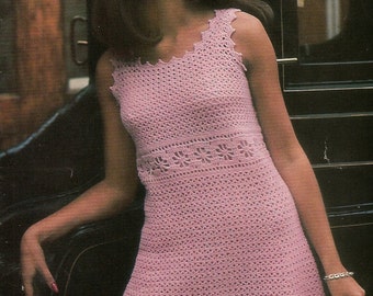 PDF Crochet Pattern Lady's Sixties Mini Dress 34-38" DK 4 Ply Instant Download