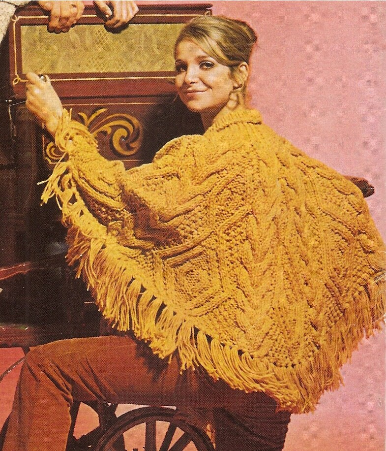 Epretty Cable Knit Poncho Sweater